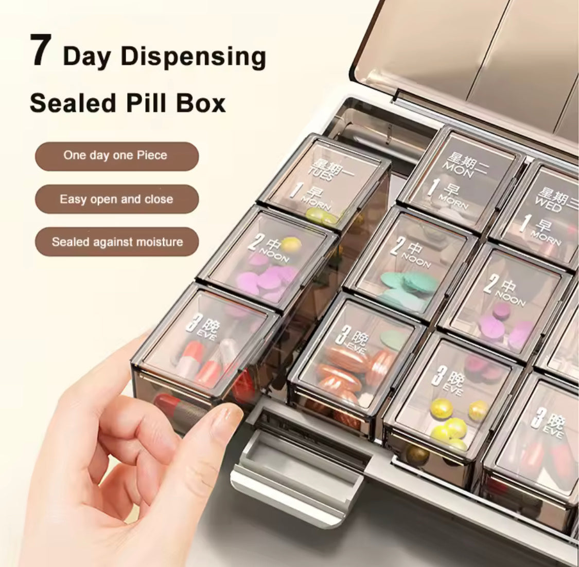 Portable 21 Grids Pill Organizer, Travel Pill Cases, Removable Medicine Container, Daily Storage Tablets Box Portable 21 Grids Pill Organizer, Travel Pill Cases, Removable Medicine Container, Daily Storage Tablets Box